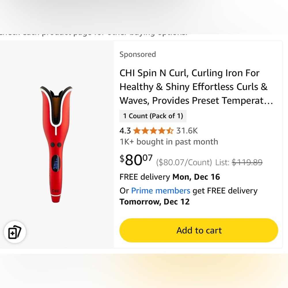 CHI Spin N Curl Ruby Red Spin n Curl